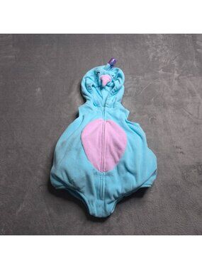 Carters Blue Purple Peacock Costume 3-6 Mo Baby Fleece Hooded Zipper Closure